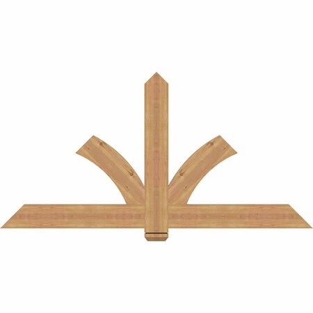 Ekena Millwork Redmond Smooth Timber Gable Bracket, Western Red Cedar, 72"W x 36"H x 1 1/2"D x 5 1/2"F, 12/12 Pitch GBW072X36X0206RED00SWR
